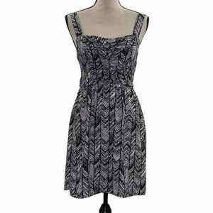 LOVE Reign Smocked Black White Mini Dress Small